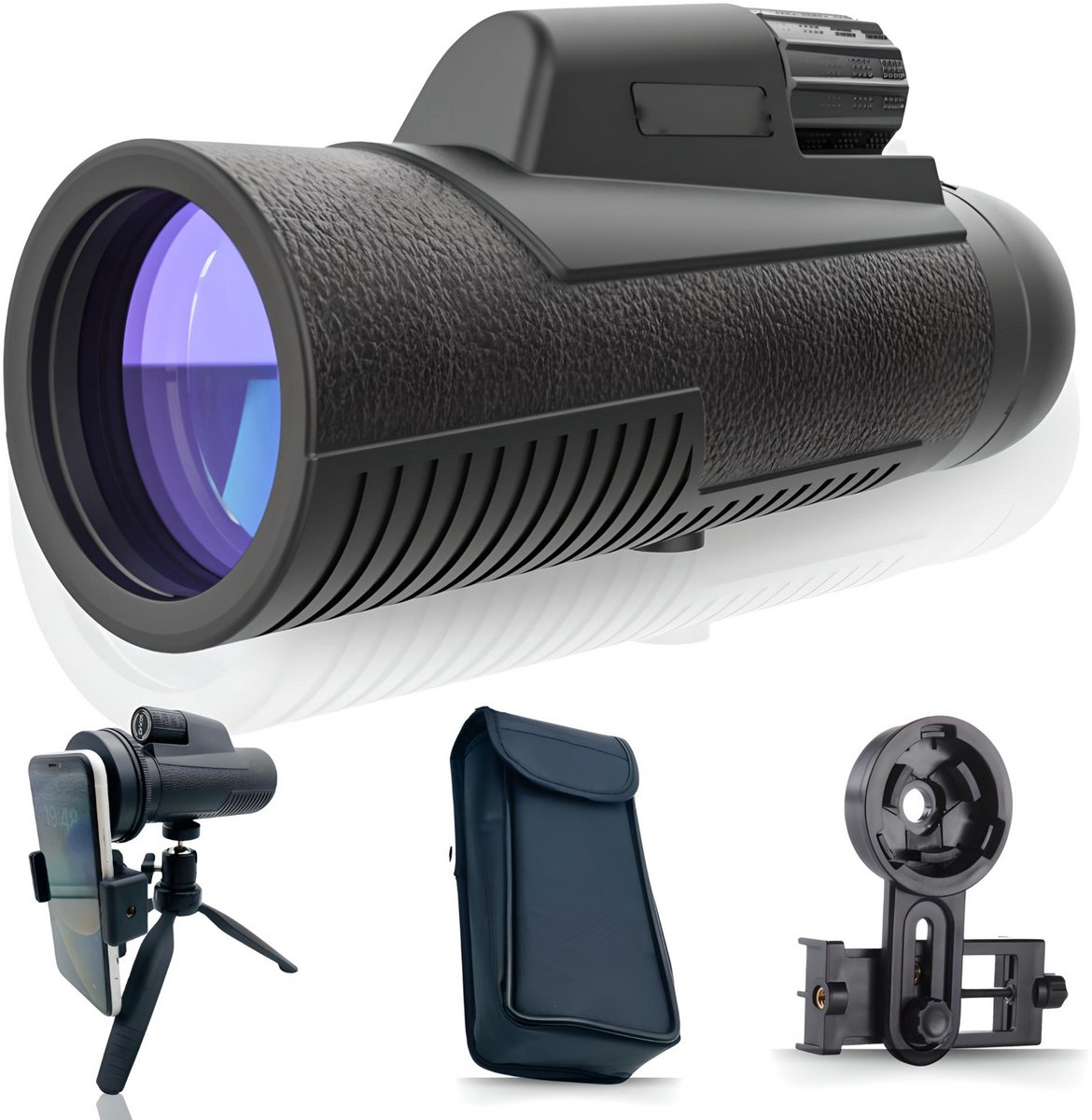 Zoomble® Monokijker PRO met Opbergtas, Tripod & Telefoonhouder - 10x42 - E-book Vogelspotten - HD Coating - Monoculair Verrekijker - Geschikt voor Volwassene - Spotting Scope