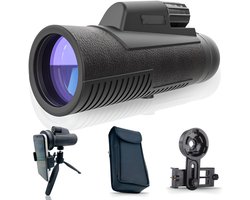 Zoomble® Monokijker PRO met Opbergtas, Tripod & Telefoonhouder - 10x42 - E-book Vogelspotten - HD Coating - Monoculair Verrekijker - Geschikt voor Volwassene - Spotting Scope