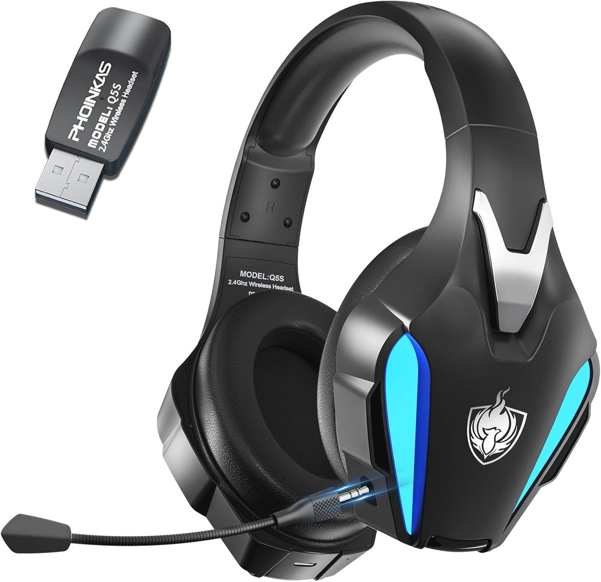 Draadloze Gaming Headset voor PS4/PS5/PC met 7.1 Stereo en Ruisonderdrukking