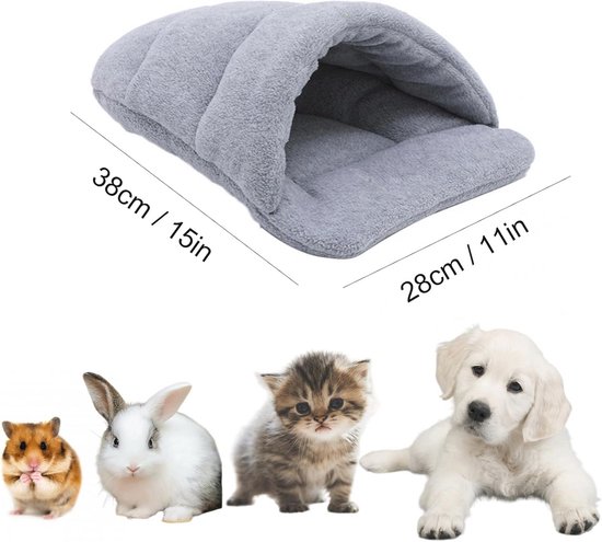 Pluche bed voor kleine dieren, 3 stuks, warm, pluizig, pluche bed