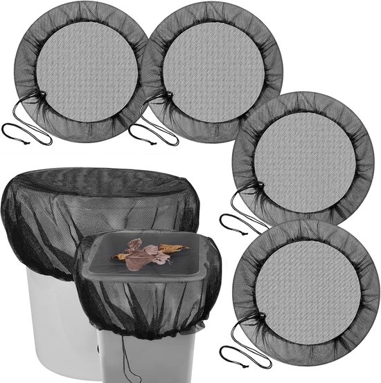 4 Stuks Regentonnet – Verstelbaar Met Trekkoord – Diameter 95 Cm – Fijnmazig Polyester – Beschermt Tegen Insecten En Bladeren