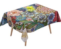 Ulticool - Tafelkleed - Groot Tafelzeil Plastic - Afwasbaar Afneembaar Wasbaar - voor Binnen en Buiten - Waterdicht - 140 x 240 cm - Pasen Decoratie Paasdecoratie Lente - Tafelloper Rechthoekig - Design Bloemen Natuur Kunst - Geel Groen Blauw Roze Ulticool - Tafelkleed - Groot Tafelzeil Plastic - Afwasbaar Afneembaar Wasbaar - voor Binnen en Buiten - Waterdicht - 140 x 240 cm - Pasen Decoratie Paasdecoratie Lente - Tafelloper Rechthoekig - Design Bloemen Natuur Kunst - Geel Groen Blauw Roze
