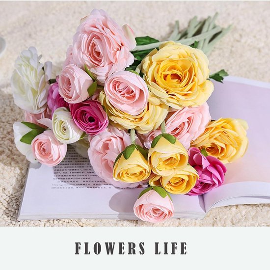 Bouquet de roses artificielles roses | Vitrine Magique