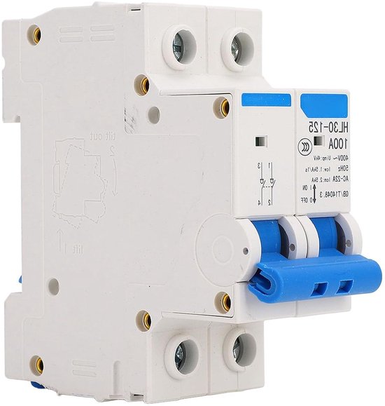 250V DC Circuit Breaker, 2-Pole Miniature Low Voltage DIN Rail Circuit Breaker for Solar Panels (25A 250V DC Circuit Breaker, 2-Pole Miniature Low Voltage DIN Rail Circuit Breaker for Solar Panels (25A