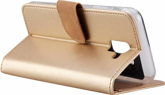 Coque Samsung Galaxy J6 (2018) Goud Etui portefeuille avec compartiments de rangement
