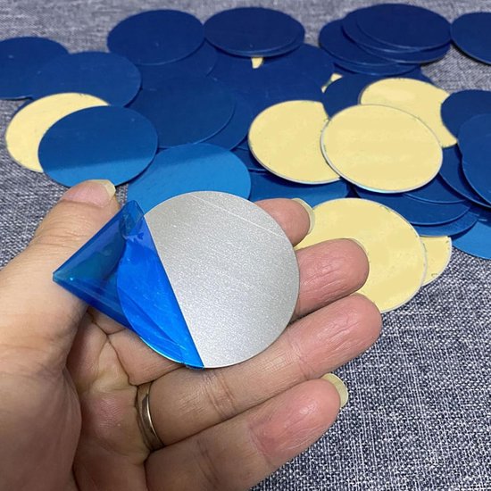 LUCPICT metalen ultradunne platen voor magneten, 8 stuks zelfklevend, compatibel met auto mobiele telefoon houder, 4 ronde en 4 rechthoekige (zilver
