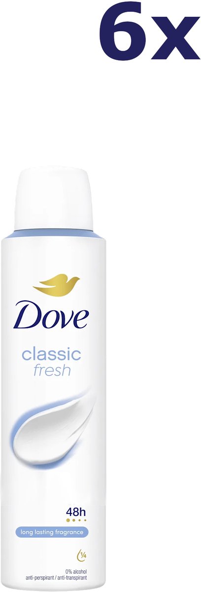 6x Dove Deodorant Spray Classic Fresh (200 ml)