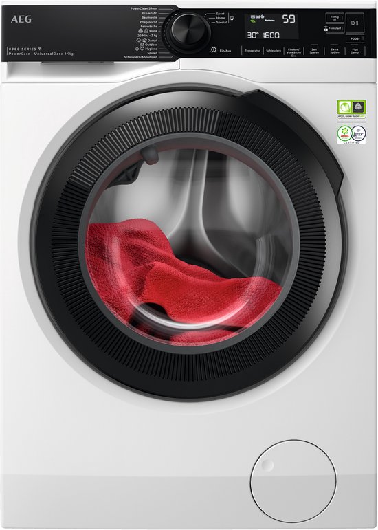 AEG Serie 9000 LR9W80600 wasmachine Voorlader 10 kg 1551 RPM Wit