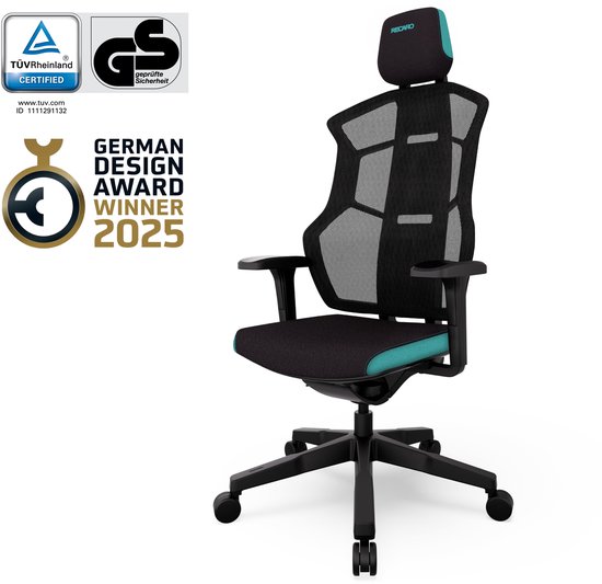 RECARO Aer Gaming Stoel Ergonomisch Zwart Ocean Blue - RECARO - €299,00