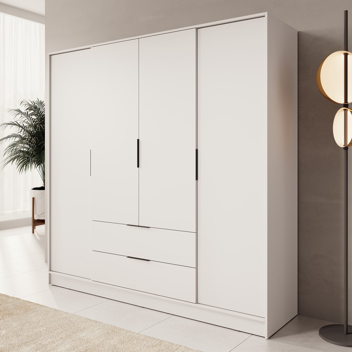 Meubella - Kledingkast Kellan - Beige - 206 cm