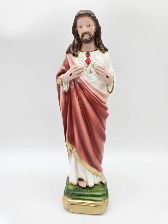 Jésus-Christ Sacré-Cœur - statue en plâtre 22 cm