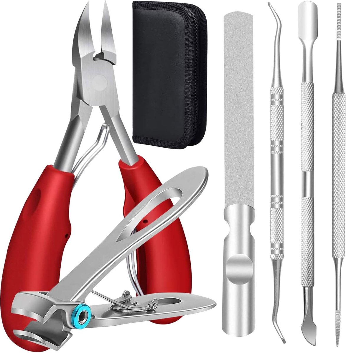 Goedkoopste Professionele Nagelknipper Kits voor Dikke en Ingrowende Nagels - Complete Pedicure Set met Diverse Gereedschappen (6 Delig