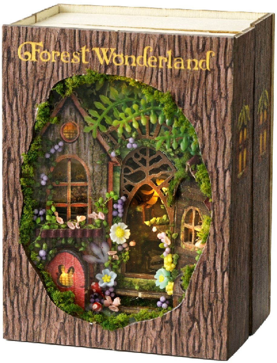 CUTE ROOM - Miniatuur Poppenhuis Bouwpakket - Doe-Het-Zelf Houten Poppenhuisset - Handwerk voor volwassenen, Creatieve Bouwpakket - Superklein Mini World - Fantasy Rubik's Cube Series - Mini-109 Forest Wonderland