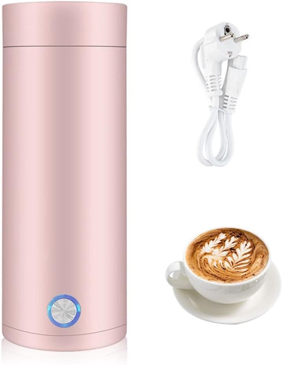 Kleine draagbare 3-in-1 elektrische waterkoker van 304 roestvrij staal - 5 minuten snel koken - Roze