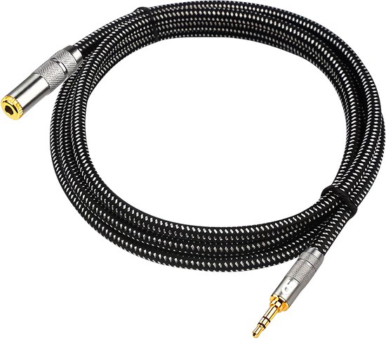 Drivv. Câble d'extension AUX Premium - 5 mètres - Jack Male vers Femelle 3,5 mm - Nylon