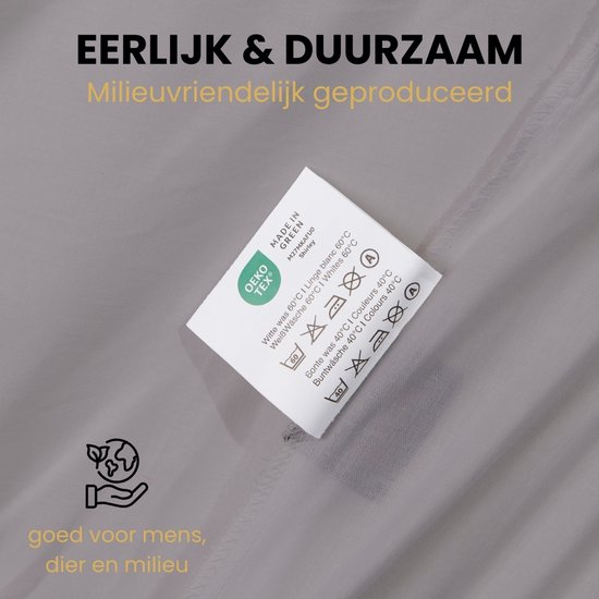 Superieur Dekbedovertrek Twin Face – Zwart / Lichtgrijs - 100% Katoen - 200x200/220cm Tweepersoons – Stoere lichtgijze met zwart dekbedset – adembenemend in uitstraling – optimaal ventilerend en ademend — afbeelding 2