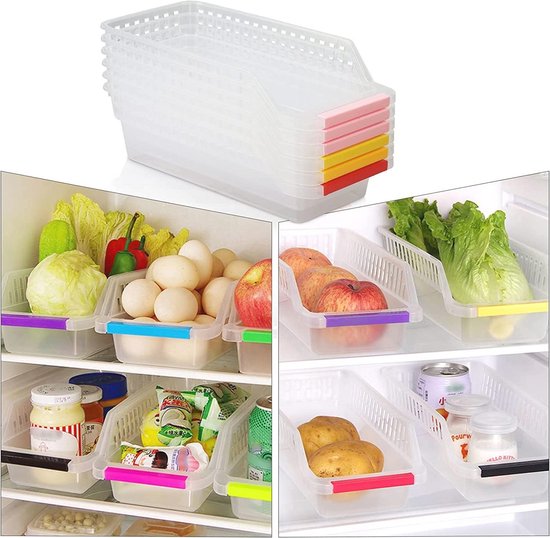 Koelkast opbergdoos houder uittrekbare voedsel organizer lade plank juiste huis - color- blue - online kopen? | Korting tot 25