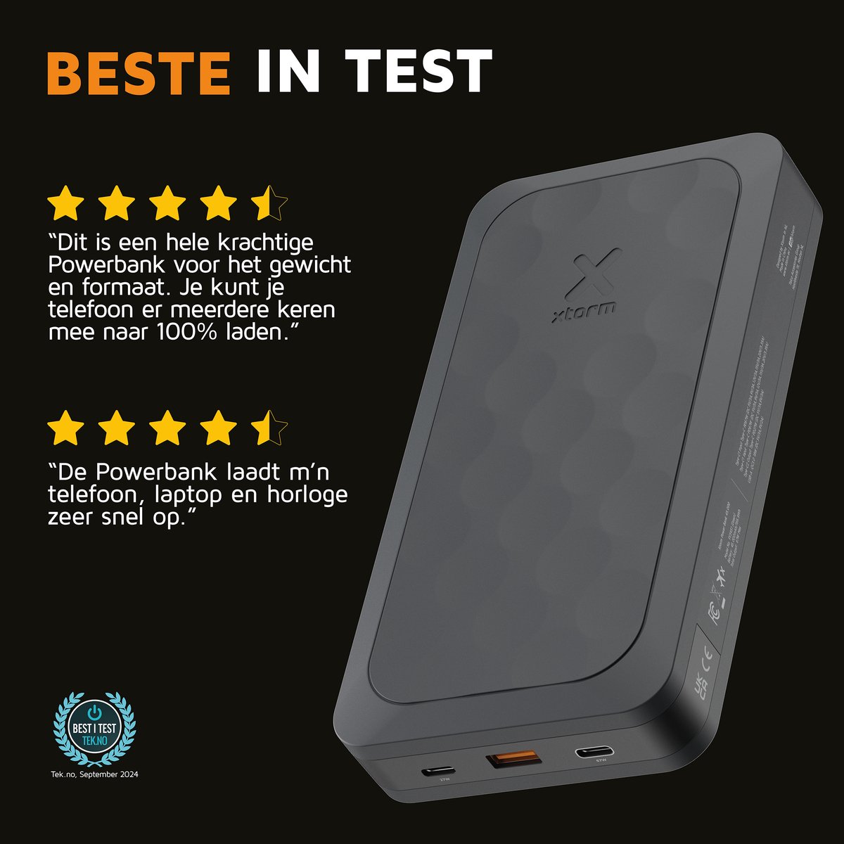 Xtorm Fuel Series 5 Powerbank 45000mAh 67W Zwart - afbeelding 3