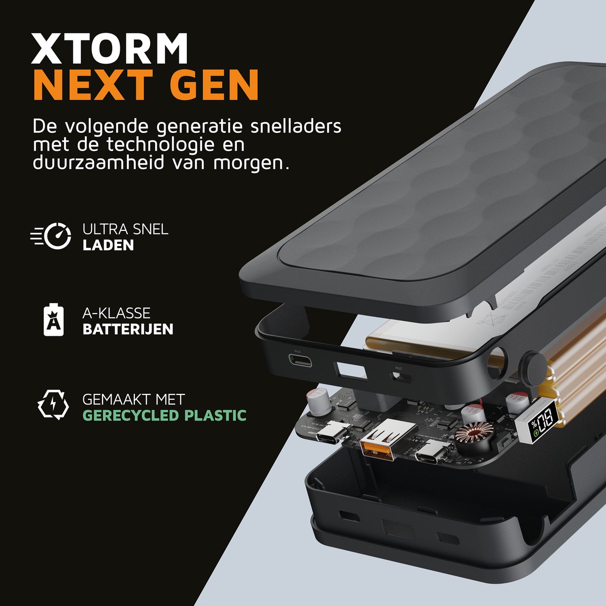Xtorm Fuel Series 5 Powerbank 45000mAh 67W Zwart - afbeelding 2