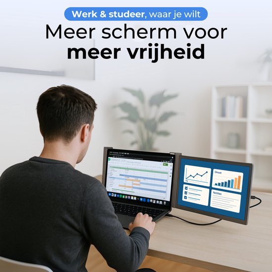 Écran portable 14,1 pouces – Full HD – 1 câble – Écran portable pour ordinateur portable – Sac de transport offert