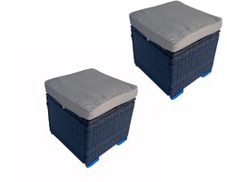 MaxxGarden Kussenbox - 2 Tuinboxen - Poef/Pouf - Bruin