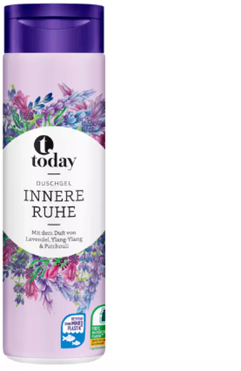 Today Douchegel Innerlijke Rust - Showergel | 1x 300ml - Lavendel - Ylang-ylang - Patchouli | Ontspannend en Verzorgend