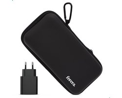 Ferera Solar Powerbank Case – Waterbestendige Hoes – Noodpakket – Inclusief Karabijnhaak & Oplaadblok (USB-A 15W 5V/3A) – 19,5 x 9,5 x 4,5 CM