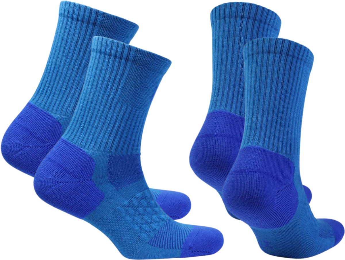 Norfolk Merino Wol en Coolmax Wandelsokken 2 Paar Anti-blaar 39-42 – Ibex Blauw