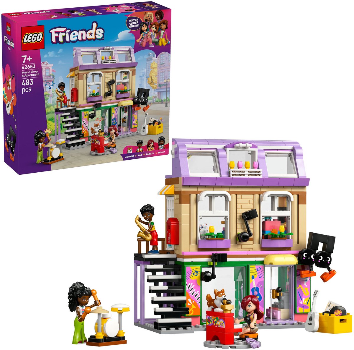 LEGO Friends Muziekwinkel en Appartement Bouwpakket voor Kinderen - 42653 – foto 2