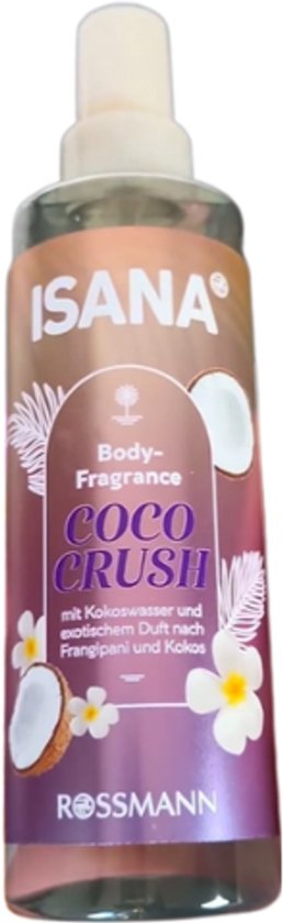Isana Body Fragrance Coco Crush - Parfumspray - Bodymist | 1x 200 ml - Exotische Geur - Kokoswater - Plumeria