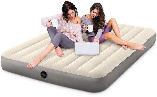 Intex Deluxe luchtbed | Tweepersoons | 203 x 152 x 25 cm | Inclusief handpomp + reparatiekit + hoeslaken — afbeelding 2