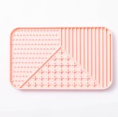 Rieba® Likmat Honden & Katten – 22x13.5cm - Hondenlikmat - Slowfeeder Hond – Anti Schrok Voermat – Silicone Zuignappen – Koraal Roze