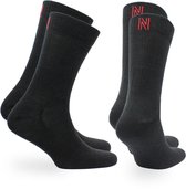 Norfolk Wandelsokken - 2 paar - Anti Blaren - 60% Lichtgewicht Merino Wol Sokken Met Dubbel Elastisch Ondersteuningssysteem - Hiel v/t Teen Vulling - Zwart - Maat 35-38 - Sheldon