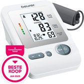 Beurer BM 26 Bloeddrukmeter Bovenarm – Beste Koop Consumentenbond 2025 – Medisch Gecertificeerd & Klinisch Gevalideerd – Herkent Hartritmestoornissen – Manchet 22–35 cm – Voor 4 Gebruikers – Incl. Batterijen & Opbergtas – 5 Jaar Garantie