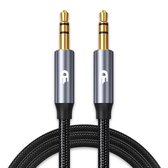 Drivv. Câble AUX 3,5 mm - Câble Audio - Plaqué Or - Male à Male - Argent - 1,5 mètre
