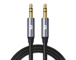Drivv. AUX Kabel 3.5 mm - Audio Kabel - Jack kabel - Gold Plated - Male to Male - Zilver - 1.5 meter