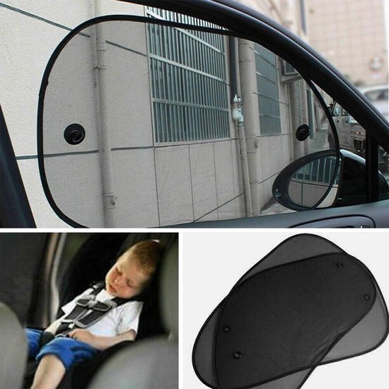 Zonnescherm auto-2 stuk zonnescherm voor de auto voor baby's-Blokkeert meer dan 98% van de schadelijke ultraviolette straling-Zorg voor zonnebrand, verblinding en UV-bescherming voor kinderen-66x38CM van Merkloos — afbeelding 2