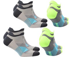 Norfolk - Sportsokken - Ultralight No Show Hardloopsokken met Meryl Skinlife - 4 paar - Hardlopen - Enkelsokken - Low cut sportsokken - Grijs/Grijs - Maat 39-42 - Thomas