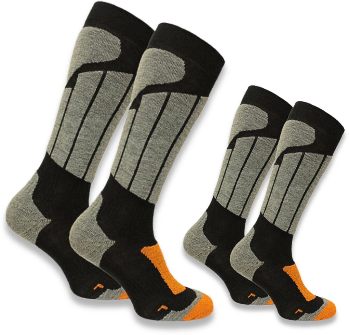 Norfolk Skisokken 2 Paar Merino wol Climayarn Schokabsorptie Zonedemping Zacht Warm en Droog – Aspen Zwart