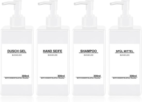 Janxin 500ml Zeepdispenser Bruin, Zeepdispenser Glas, Shampooflessen Om Te Vullen, Zeepdispenserset, Met Keramische Lade, Voor Keuken- En Badkamerdecoratie (Bruine fles zwarte schuimkraag
