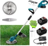 Bol.com Accu-grasmaaier trimmer compatibel met 24V accu's-2 mes types Borstelloze grastrimmer aanbieding
