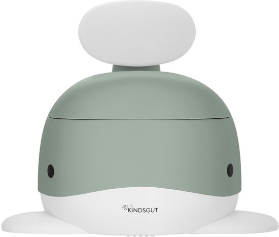 Kindsgut - WC potje peuter - Pistache - Walvisdesign - Antislip & Uitneembare binnenkant - Plaspotje met deksel voor zindelijkheidstraining