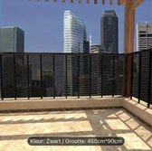 Veiligheidsnet zwart voor kinderen en huisdieren, baby bescherming net voor balkon en trap, 450 x 90 cm, robuust, verstelbaar, traphek, veiligheidshek van mesh voor katten en speelgoed, vangnet, Zwart, baby relingnet, balkongaas, , veiligheids hek