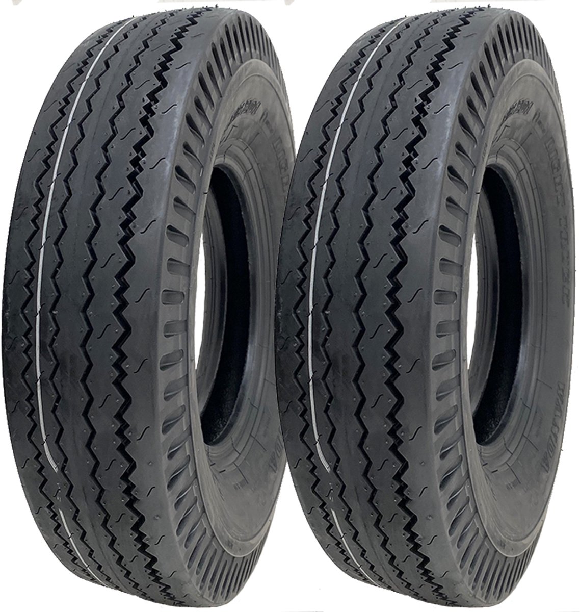 5.00-10 Aanhangwagenbanden, 4-laags, voor hoge snelheden, met E-keur, goedgekeurd voor de openbare weg, 355 kg, 72 N (set van 2)