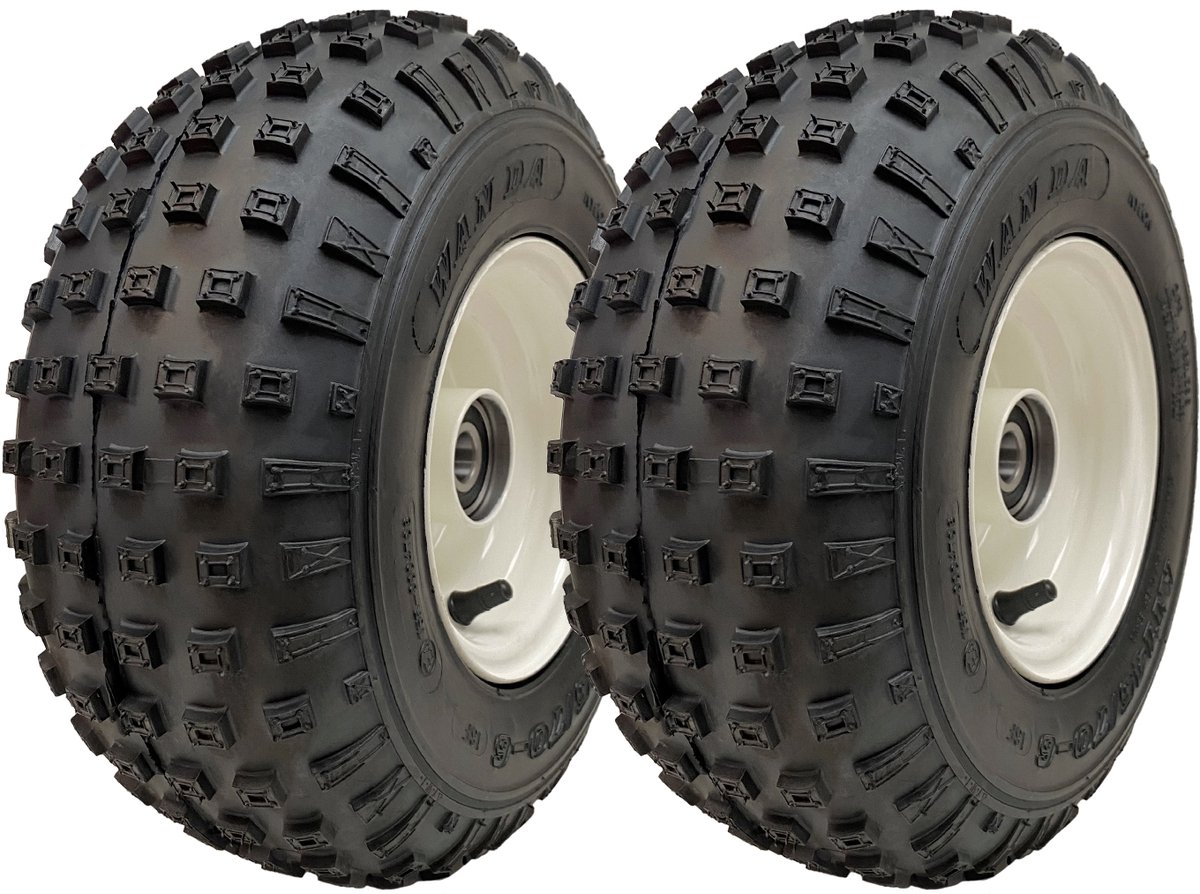 145/70-6 ATV-banden Wanda Knobby op velg, 20 mm lagers, straatlegaal, 75 kg (set van 2)