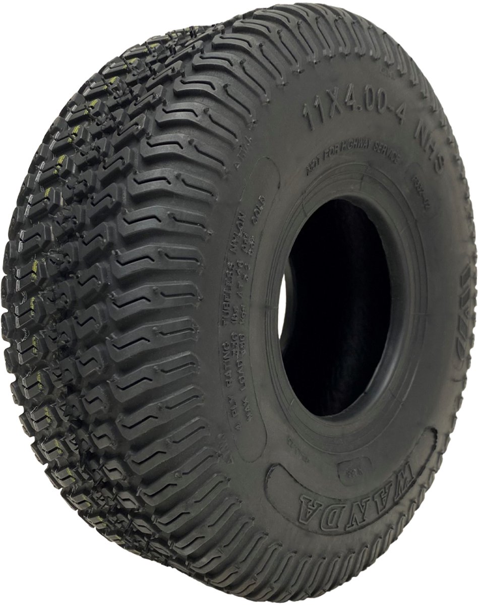 11x4.00-4 grasmaaierband voor diverse grasmatten, 4-laags tubeless, Wanda P332-profiel, 145 kg