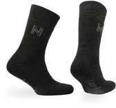 Norfolk - Wandelsokken - Merino wol en Bamboe Mix - Thermische Zacht en Warme Outdoorsokken - Merino wol sokken - Thermosokken - Sokken Dames - Sokken Heren - Wollen Sokken - Donker Zwart - Maat 43-46 - Gabby