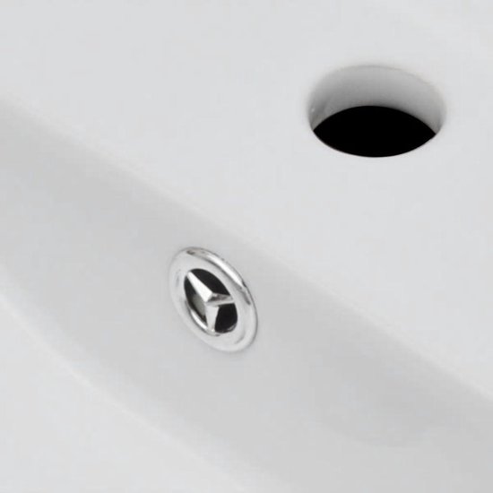 vidaXL Lavabo avec trou pour robinetterie et trop-plein céramique rectangulaire blanche