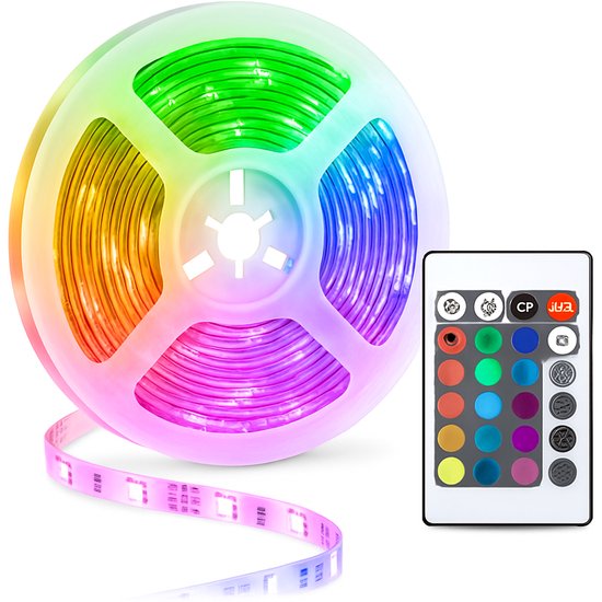YURDA | LED Strip 5 Meter | Bediening via App & Afstandsbediening | 16 Miljoen Kleuren | Verlichting
