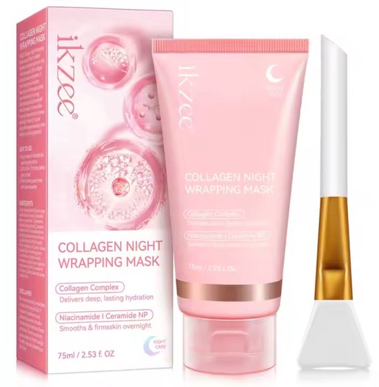 Foto: Koreaanse collageen masker collageen gezichtsmasker collagen night mask collageen hydraterend koraans gezichtsmasker 75ml night wrapping mask collageen night mask
